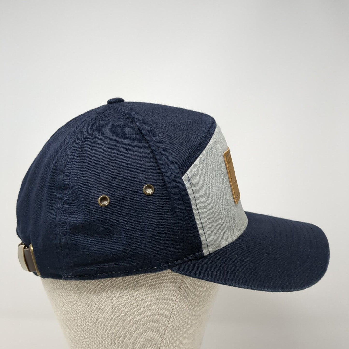 Ecliptic Brewing Slideback Hat Blue One Size Leather Strap Richardson