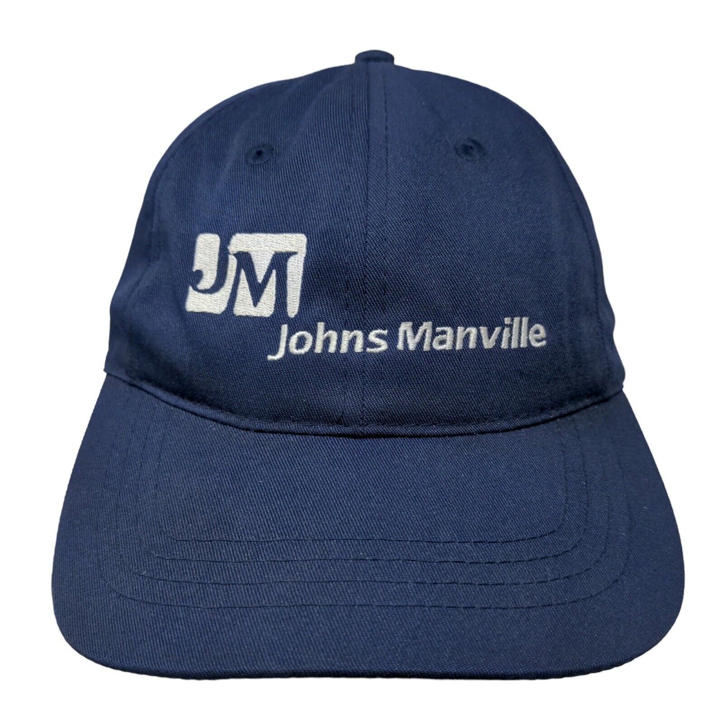 Johns Manville Lowes Strapback Hat Blue One Size Adjustable Embroidered 6 Panel