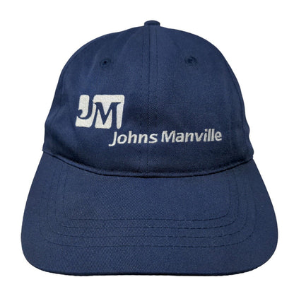 Johns Manville Lowes Strapback Hat Blue One Size Adjustable Embroidered 6 Panel