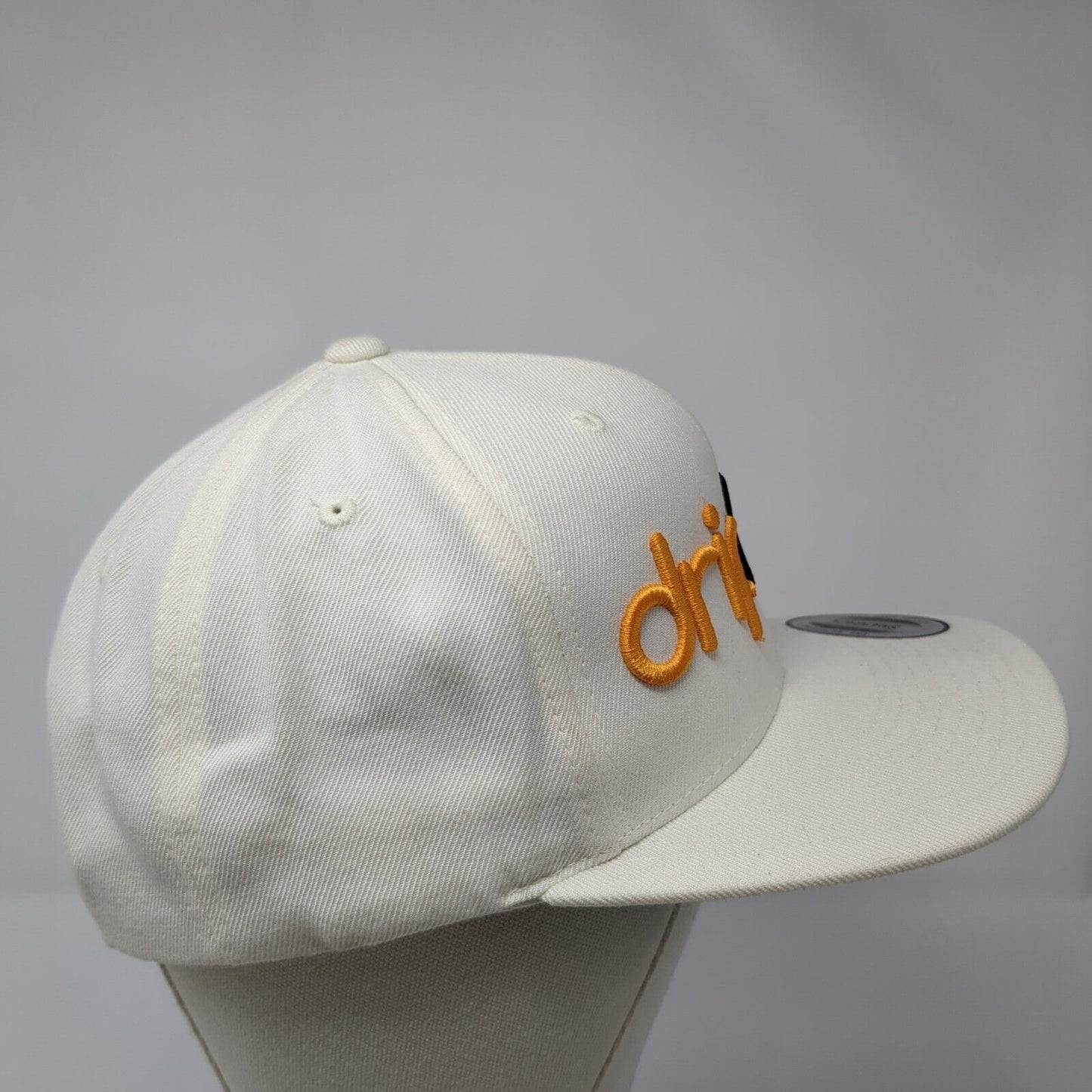 Distro Dripdrop Snapback Hat Cream One Size Adjustable Embroidered Yupoong