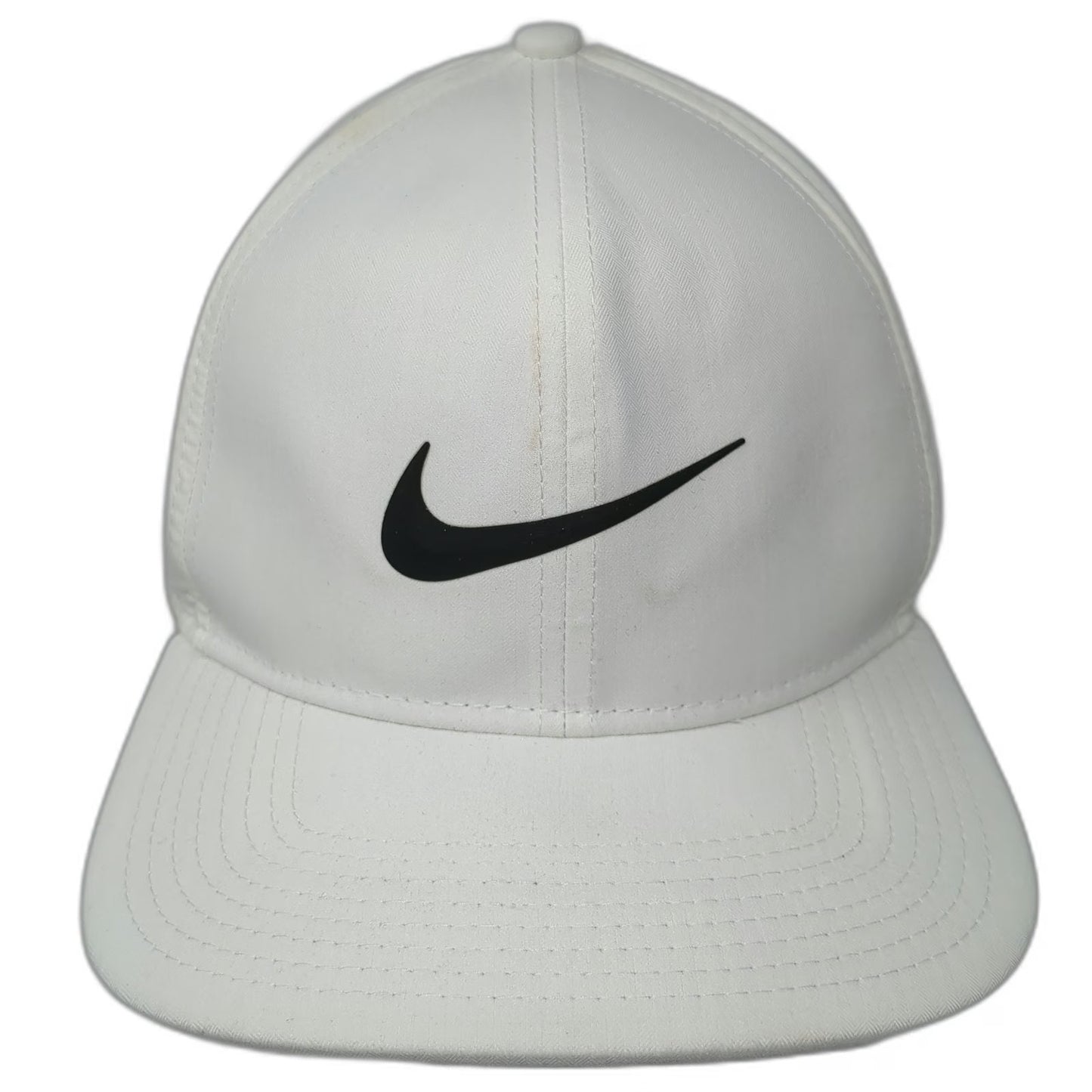 Nike Snapback Hat White One Size Perforated Swoosh Pro Dri-Fit Golf Sports
