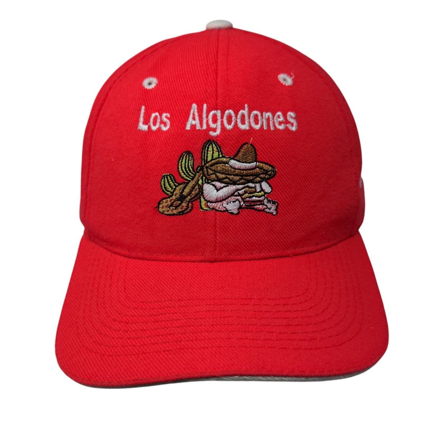 Los Algodones Mexico Strapback Hat Red OSFA Adjustable Embroidered