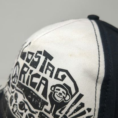 Morpho 5 Panel Black Hat One Size Surf Costa Rica Graphic Snapback Cotton