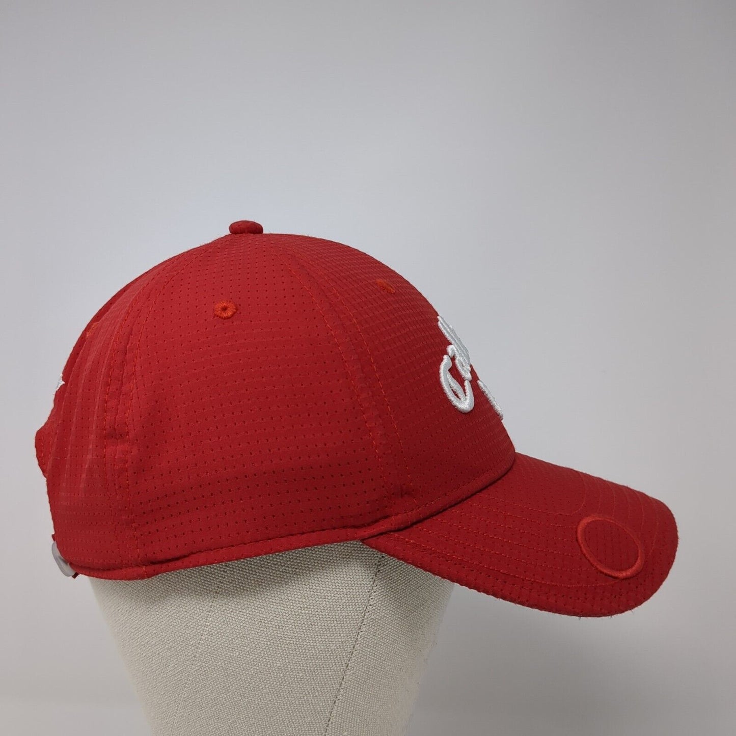 Callaway Strapback Hat Red One Size Adjustable Breathable Embroidered Odyssey