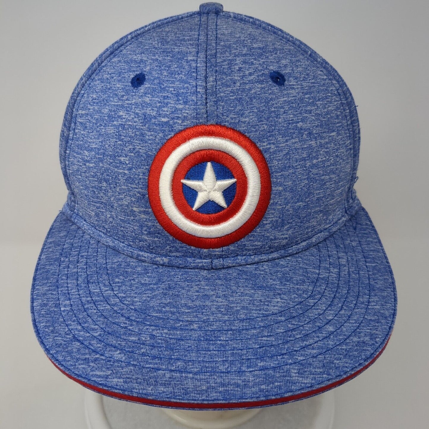 Captain America Snapback Hat Blue One Size Embroidered 6 Panel Marvel
