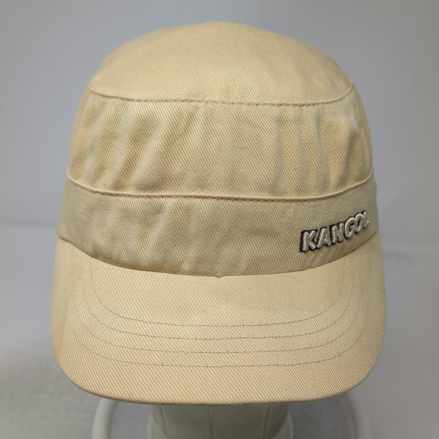 Kangol Baseball Cap Beige Hat M Flexfit Cotton Twill Army Cadet Style Logo