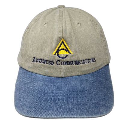 Basic Hat Baseball Cap Beige Blue One Size Advanced Communications Embroidered