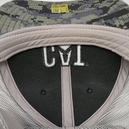 CAT Baseball Cap Gray One Size Digital Camo Mesh Back Snapback Embroidery Hat
