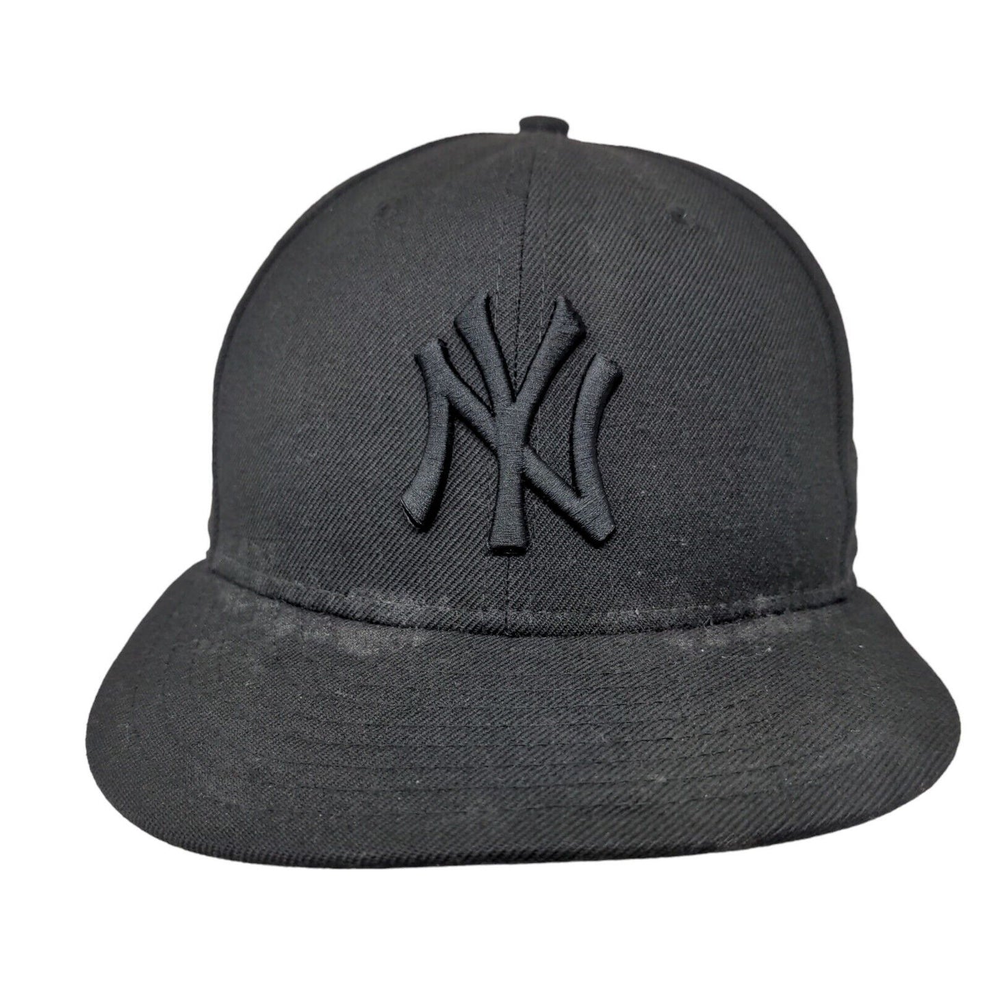 New Era Men's Fitted Hat Black 7 1/4 New York Yankees 59Fifty Embroidered Logo