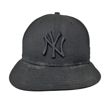 New Era Men's Fitted Hat Black 7 1/4 New York Yankees 59Fifty Embroidered Logo