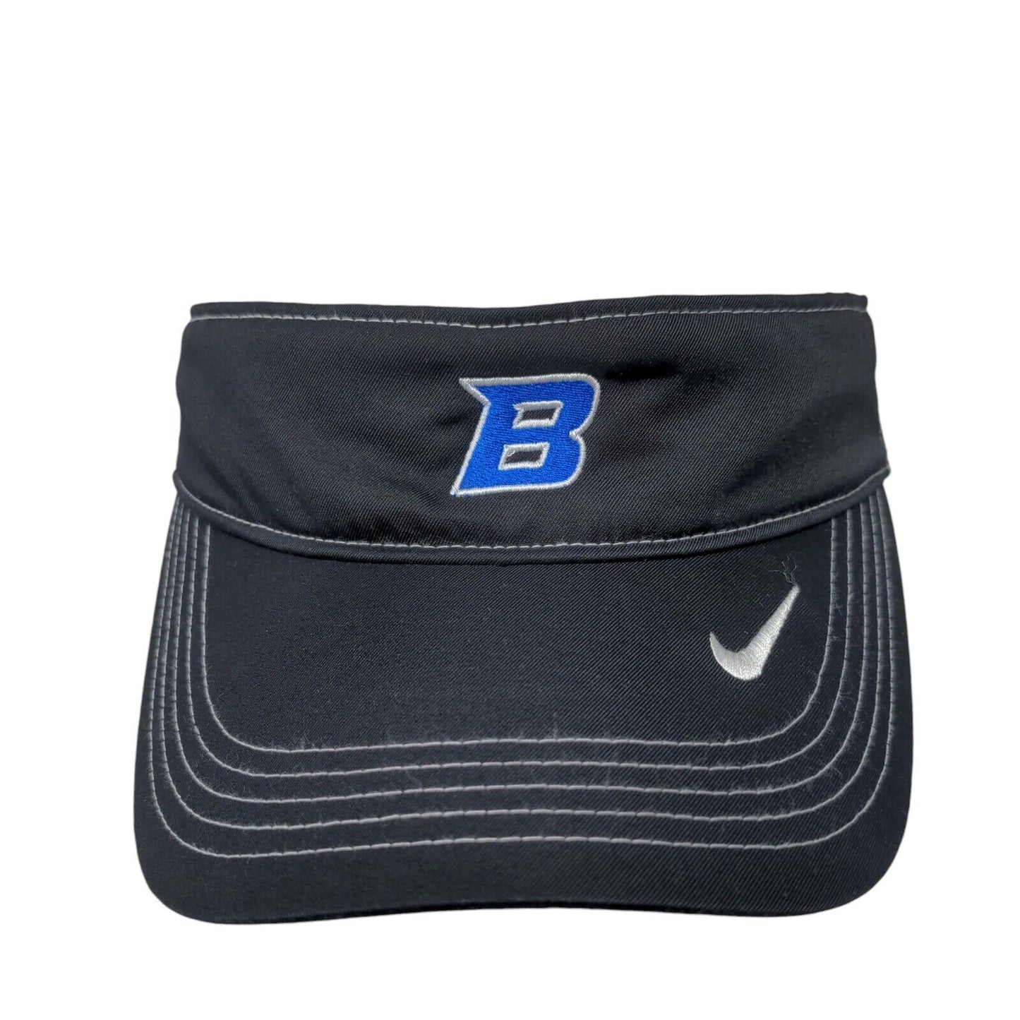 Nike Strapback Sun Visor Hat Black OSFM Embroidered Letter Dri-Fit