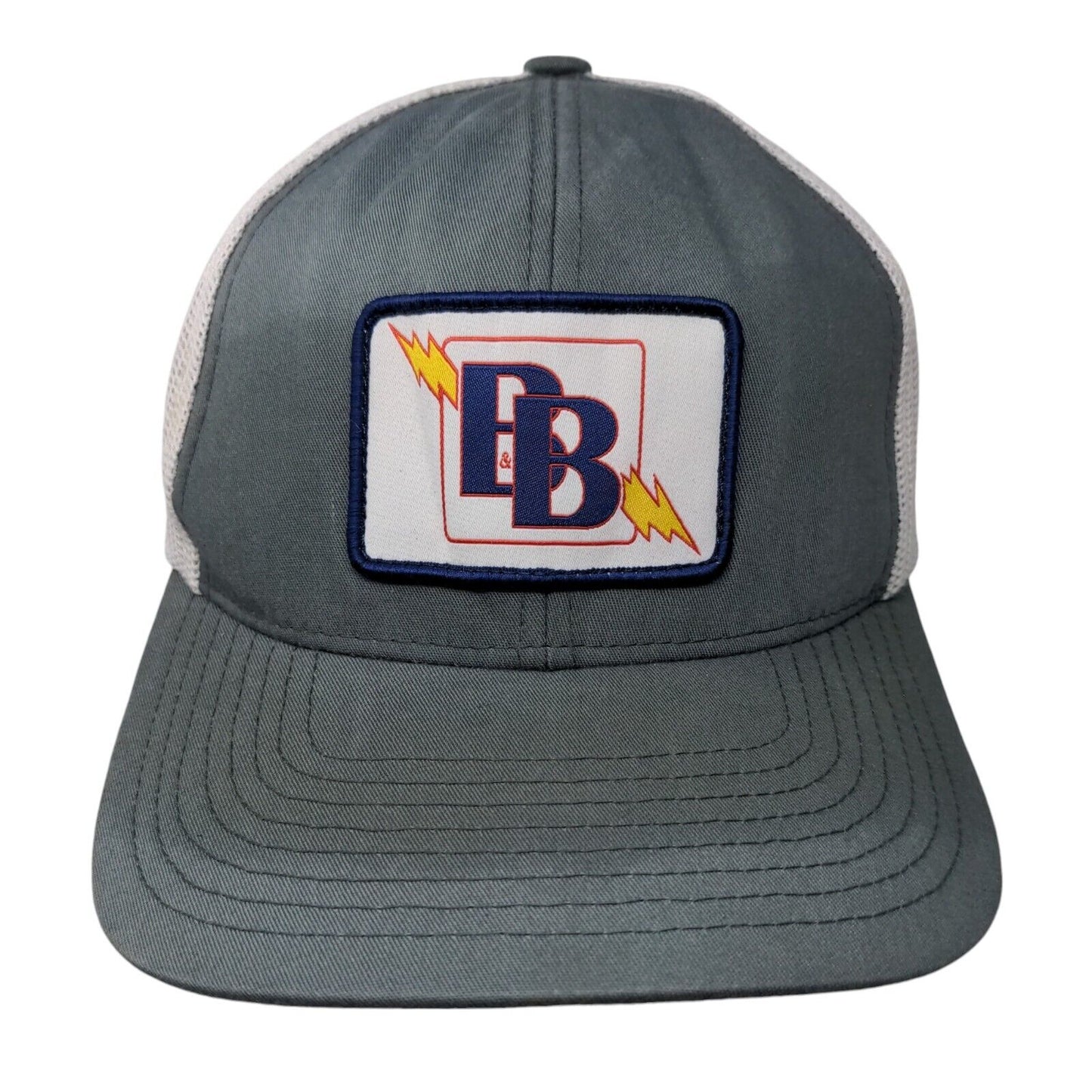 B&B Patch Snapback Mesh Back Trucker Hat Gray One Size Colorblock