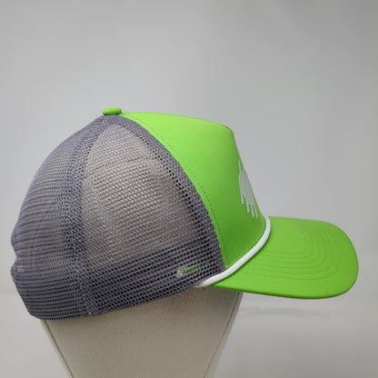 Namebrand HQ ICCU Green Gray Trucker Hat One Size Mesh Rope Snapback Logo