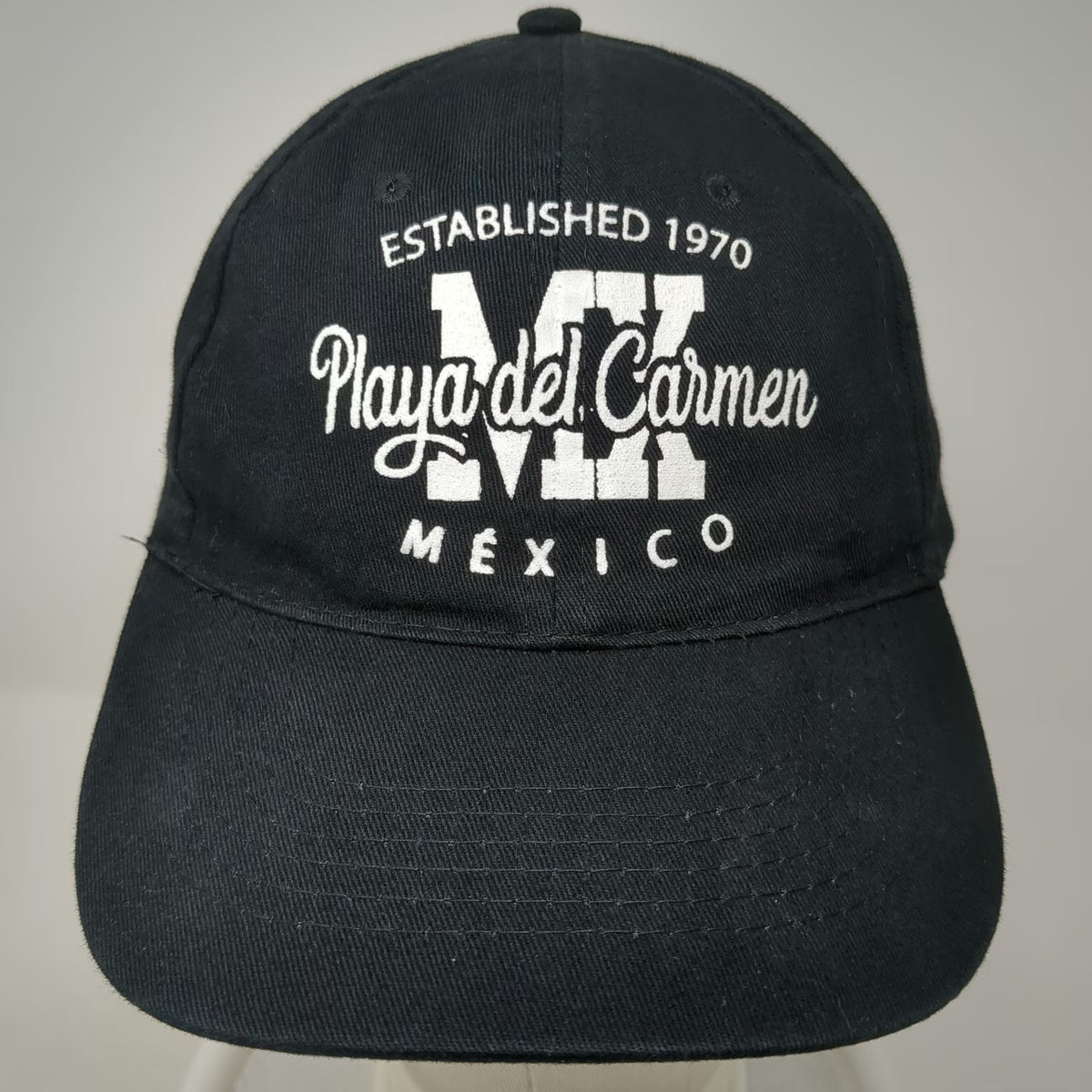 DKPS Baseball Cap Black One Size Playa del Carmen Mexico Strapback Cotton Hat