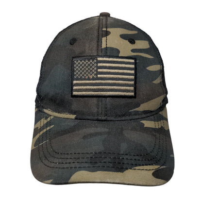 American Flag Snapback Trucker Hat Camouflage OS Mesh Back Patriotic H3 Headwear