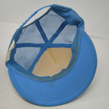 Champion Trucker Hat Blue Pom Mesh 1983 USSA Masters Alpine Idaho Vintage