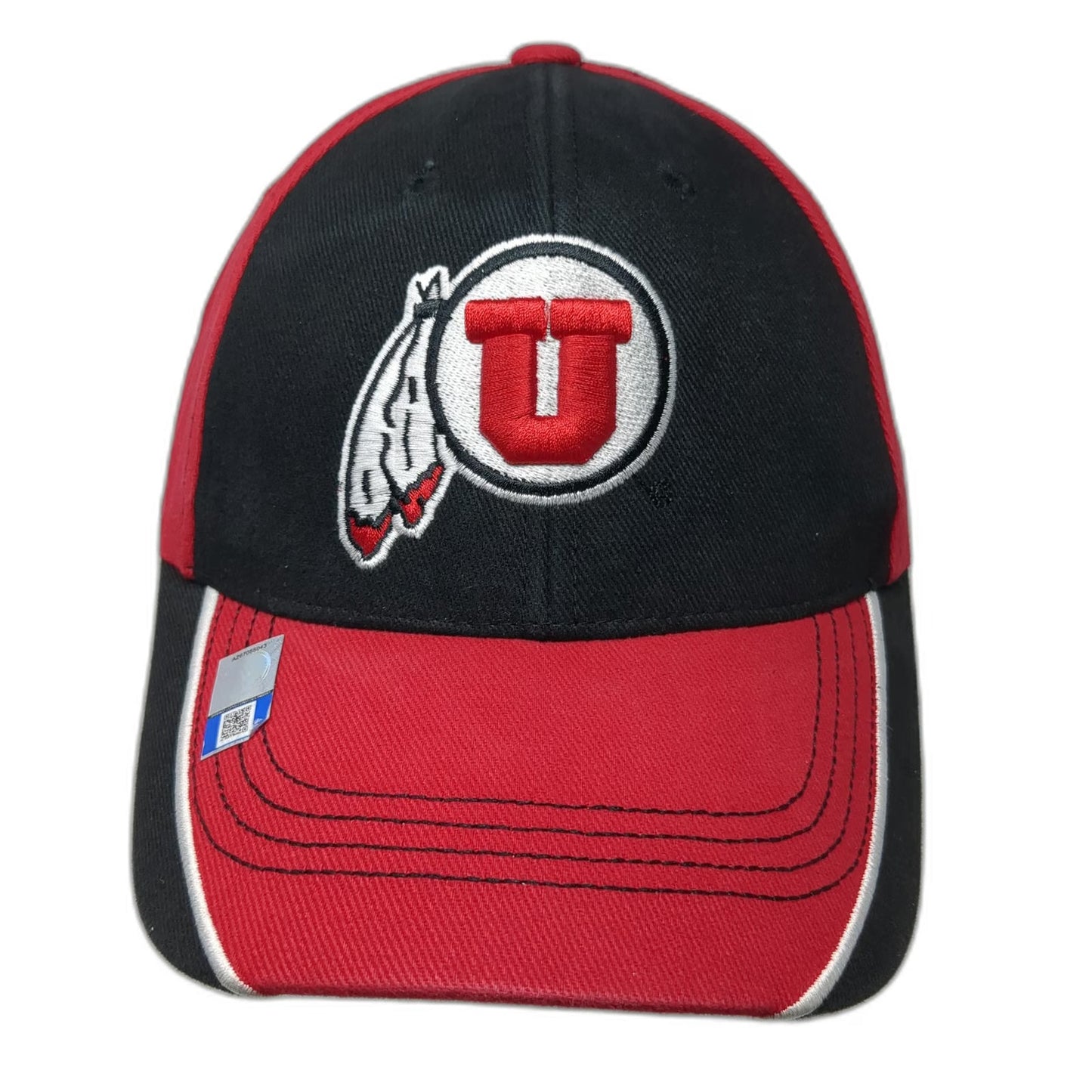 Utah Utes NCAA Captivating Headwear Cap Black Red White One Size Strapback Hat