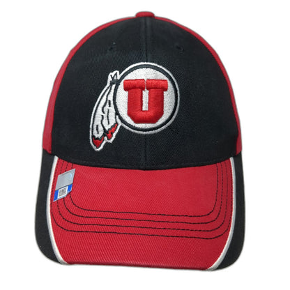 Utah Utes NCAA Captivating Headwear Cap Black Red White One Size Strapback Hat