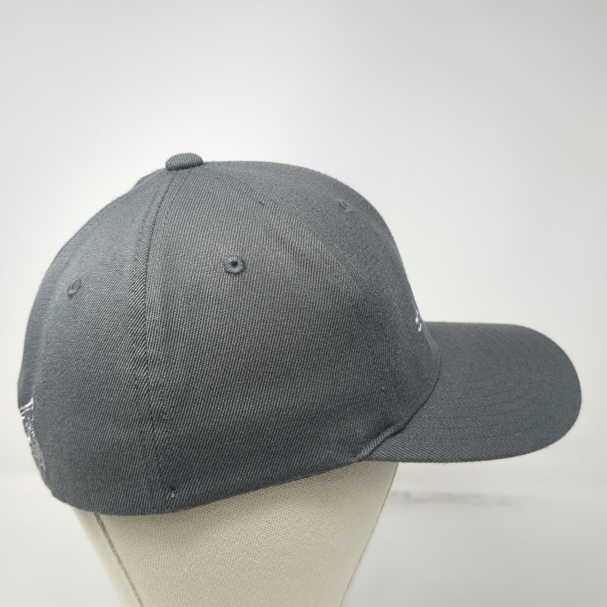 Port Authority Baseball Cap Gray Silver M ASU Inc Owl Logo Fitted Hat Stretch