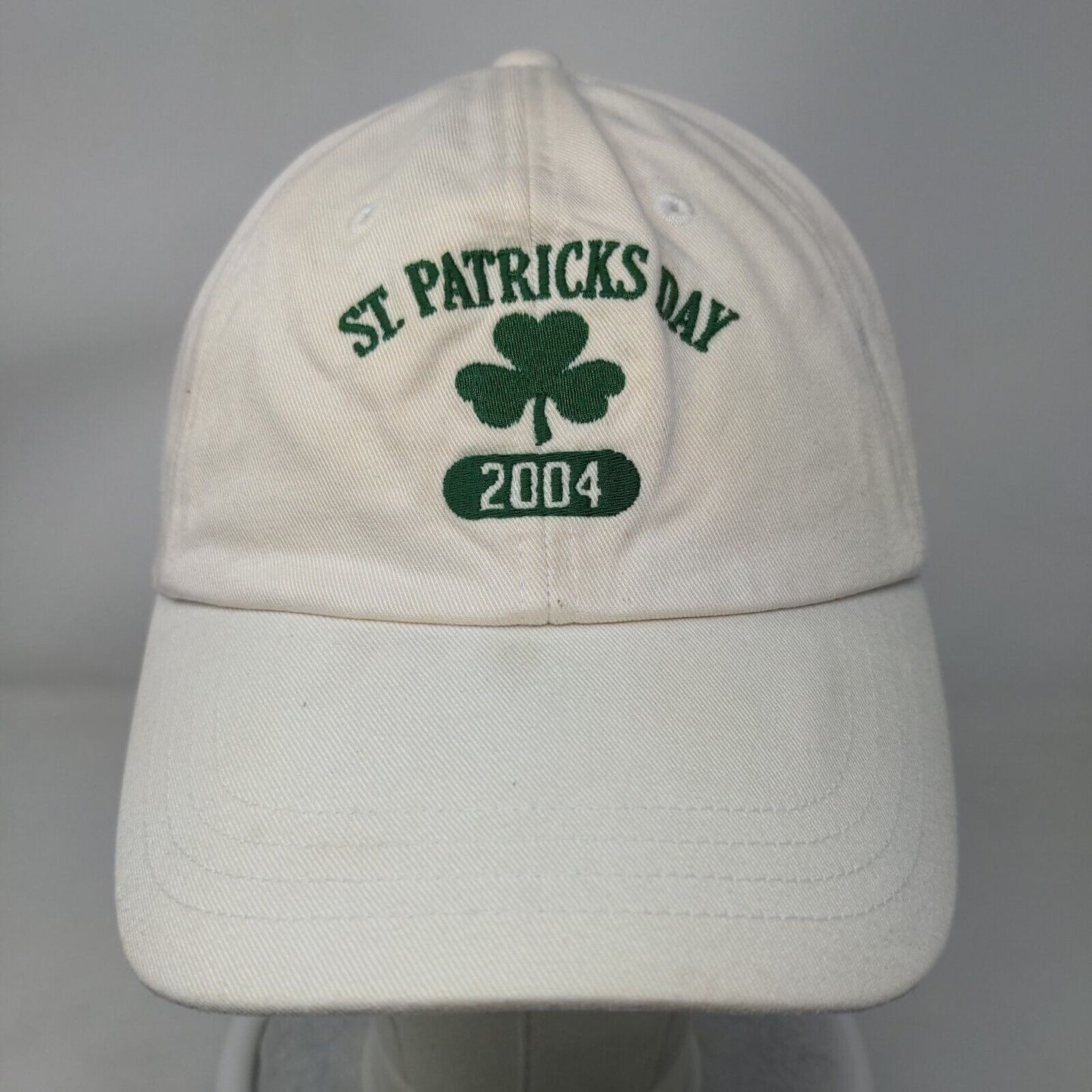 St. Patricks Day 2004 Strapback Hat Cream S-M Adjustable Embroidered Old Navy
