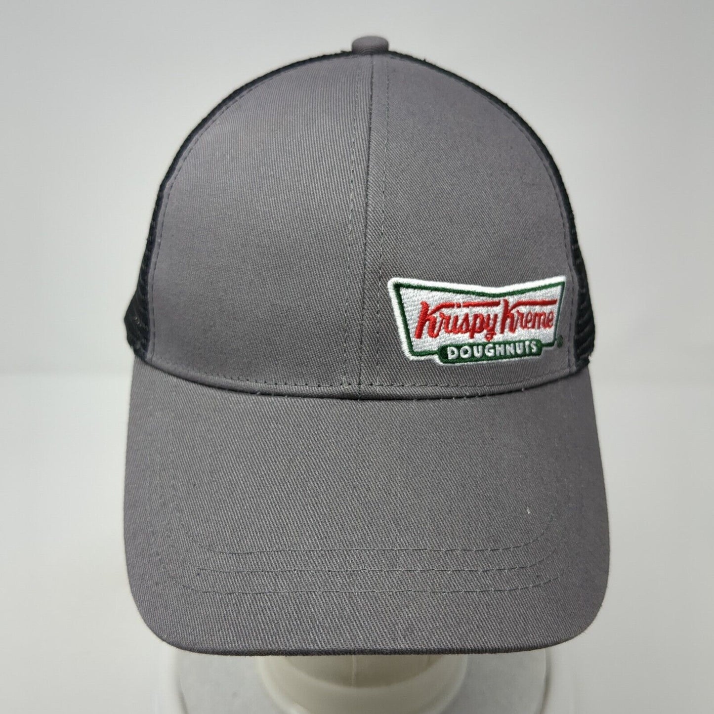 Krispy Kreme Doughnuts Snapback Trucker Hat Gray OS Adjustable Mesh Back HALO