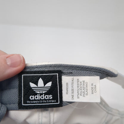 Adidas Trefoil Snapback Hat White One Size Adjustable Solid 6 Panel