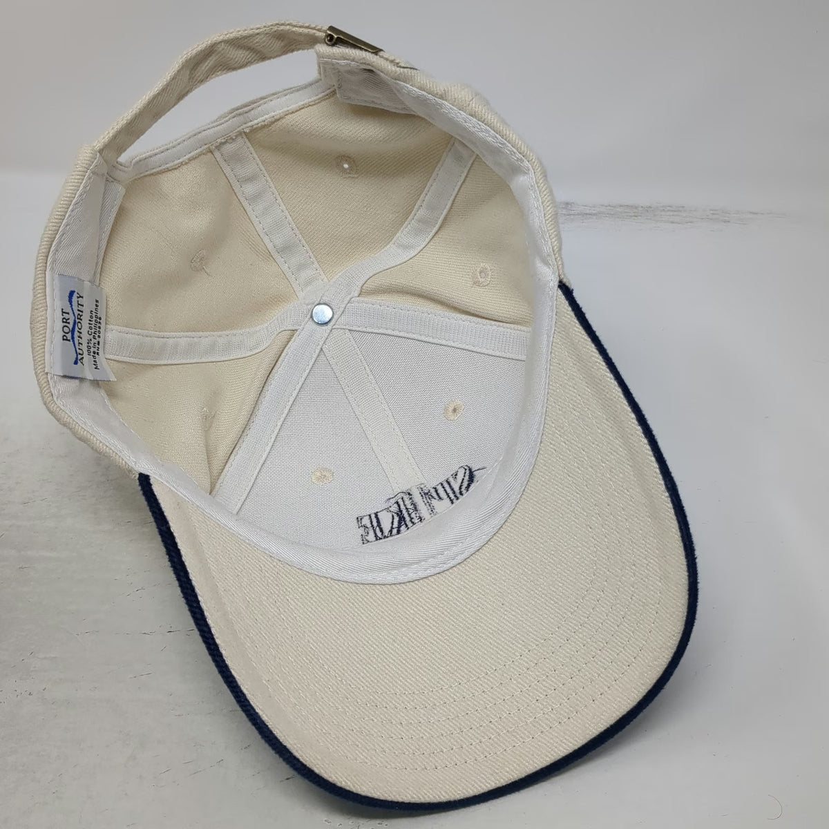 Port Authority Baseball Cap Beige Blue One Size Spike Club 2000 Graphic Hat