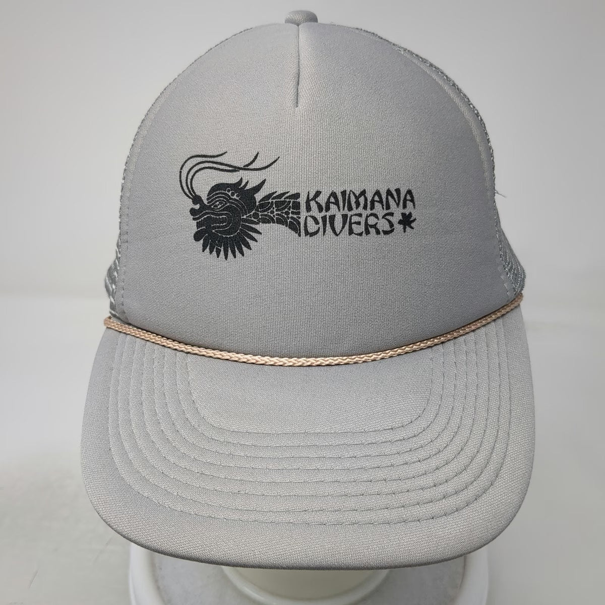 Otto Trucker Hat Gray One Size Kaimana Divers Mesh Snapback Rope Scuba Diving