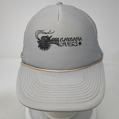 Otto Trucker Hat Gray One Size Kaimana Divers Mesh Snapback Rope Scuba Diving