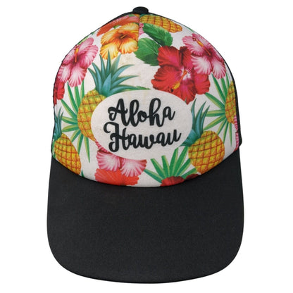 Aloha Hawaii Snapback Mesh Back Trucker Hat Multicolor One Size Floral