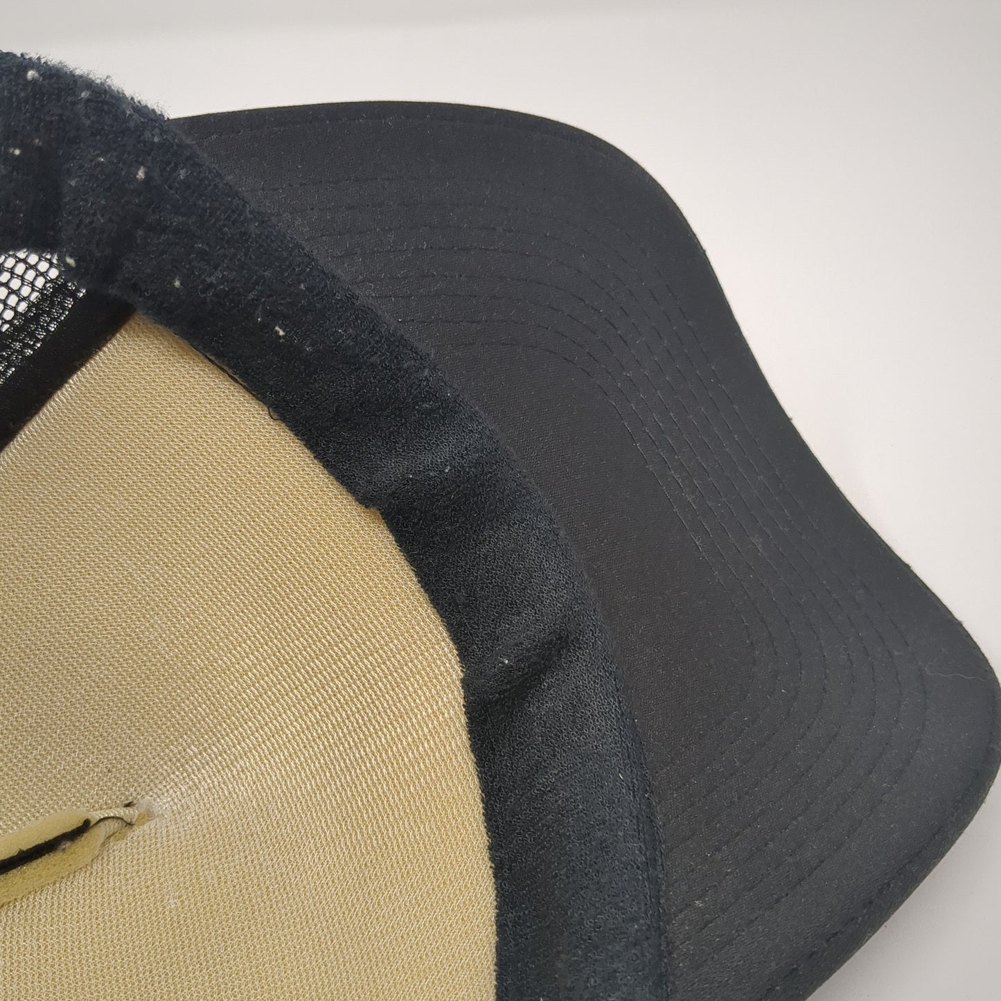 Priscilla White Wit Wheat Trucker Hat Black One Size Adjustable Mesh Back Rope