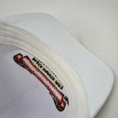 Shanky's Whip Trucker Hat White Red One Size Rope Brim Perforated Snapback Irish