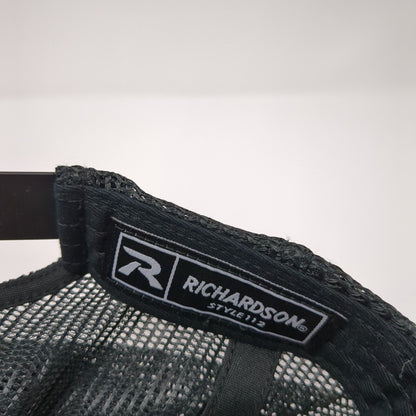 RYOBI Snapback Trucker Hat Black OS Adjustable Patch Mesh Back Richardson