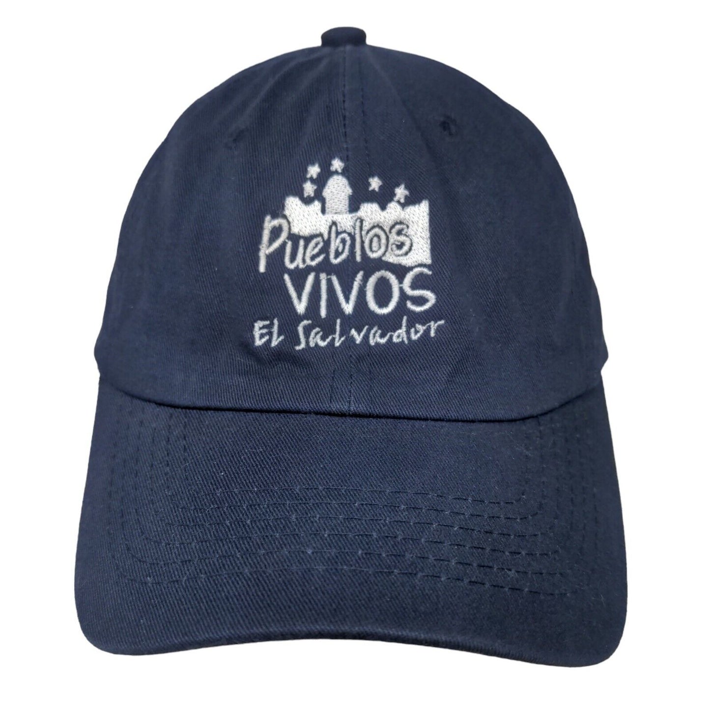 EMPRN Men's Slideback Hat Blue OSFA Embroidered El Salvador Pueblos Vivos Logo