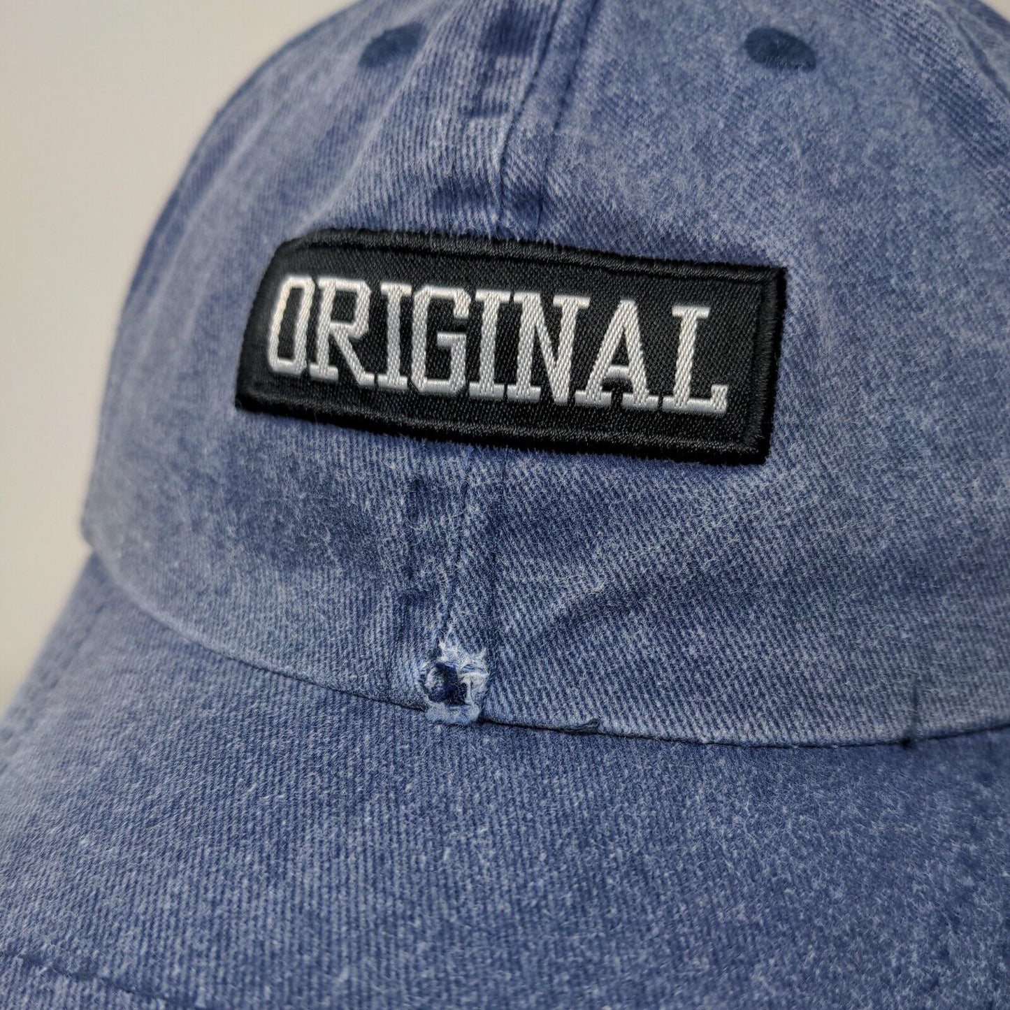 Original Patch Strapback Hat Blue One Size Solid Adjustable 6 Panel