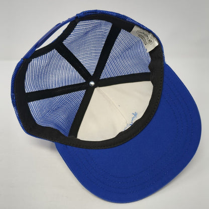 VOTE Elk Snapback Trucker Hat Blue One Size Adjustable Embroidered Mesh Back