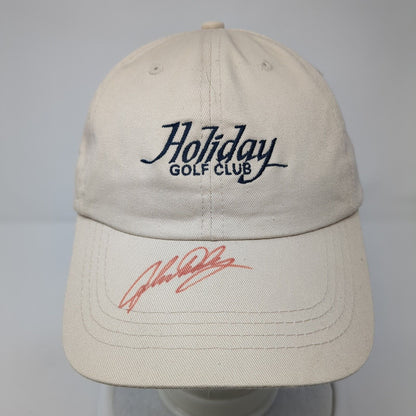 Holiday Golf Club Strapback Hat Tan OSFA Embroidered Logo Autographed John Daly