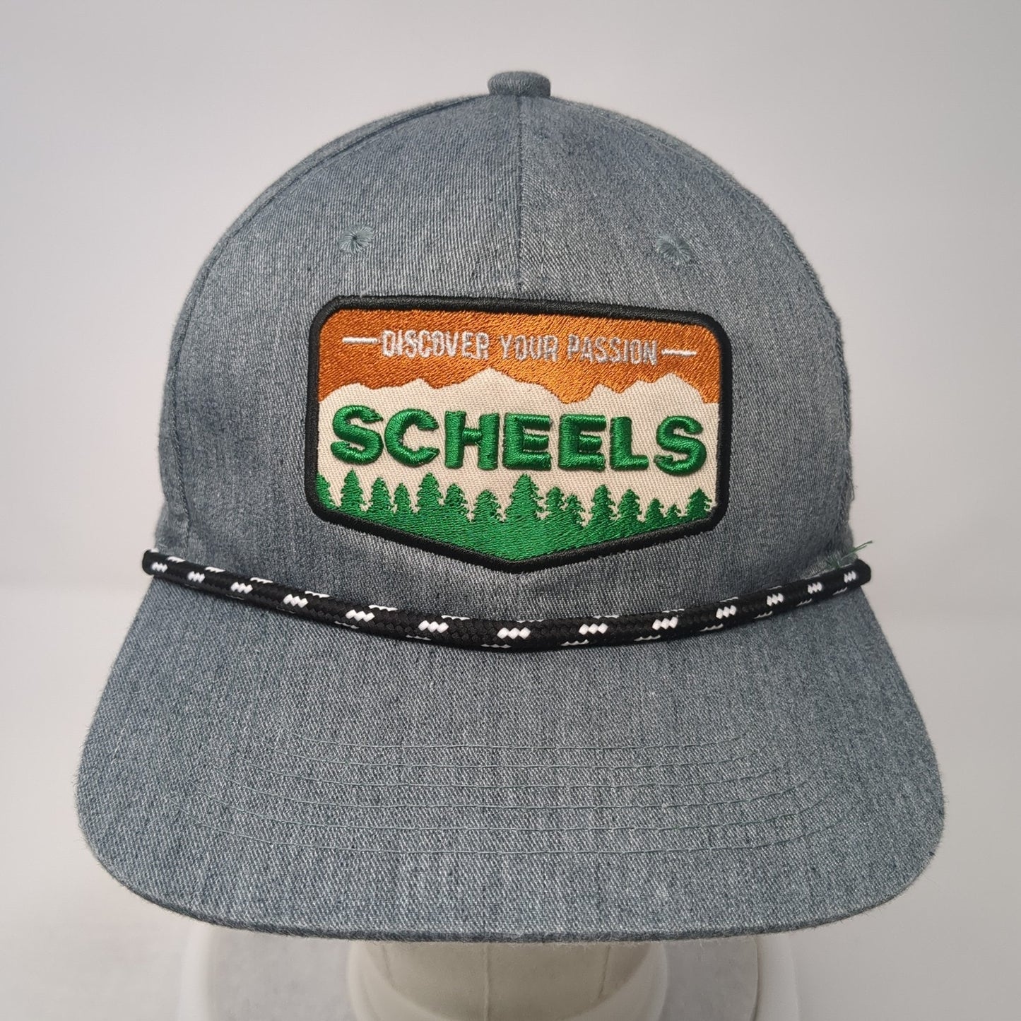 Discover Your Passion Scheels Snapback Rope Hat Gray One Size Adjustable