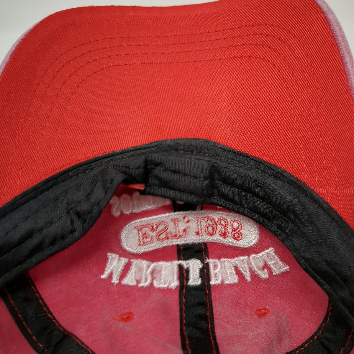 Tsunami Surf Shop Baseball Cap Red One Size Cotton Myrtle Beach SC Strapback Hat