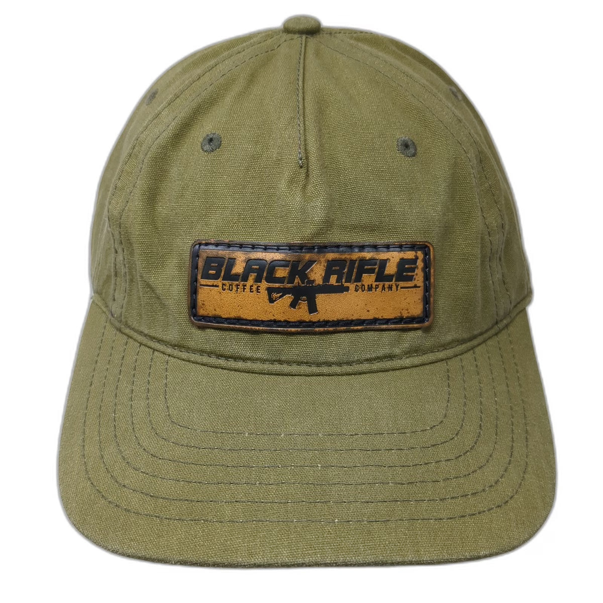 Richardson 5 Panel Hat Green One Size Slideback Black Rifle Coffee Company Patch