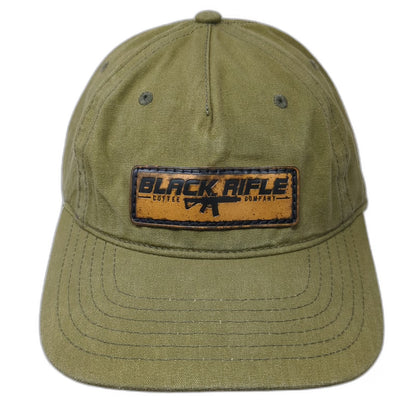Richardson 5 Panel Hat Green One Size Slideback Black Rifle Coffee Company Patch