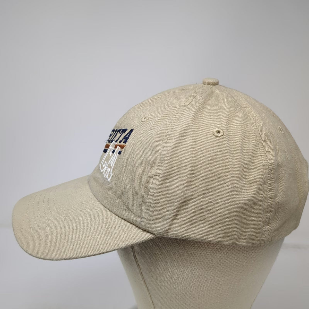 Harriton Baseball Cap Hat Beige One Size Murrieta California Strapback Cotton