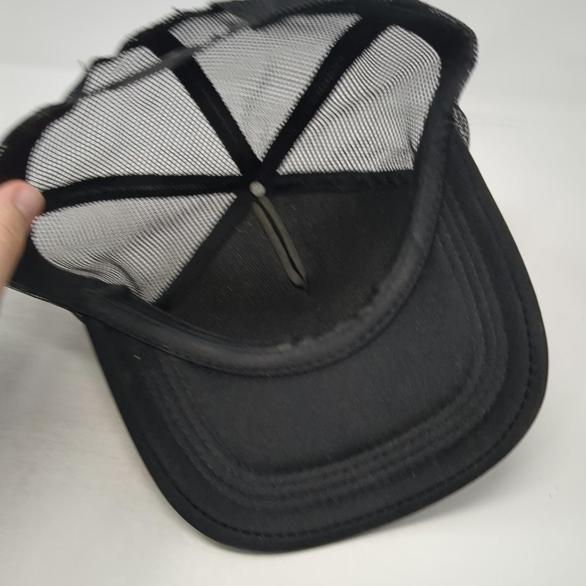 Black One Size Trucker Hat Star Norwegian Wood Lyrics Graphic Mesh Foam Front