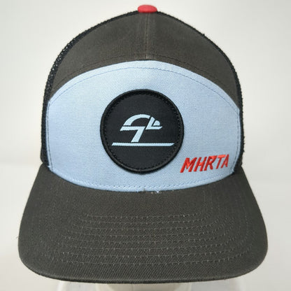 5 Panel Hat Gray Blue One Size MHRTA Logo Mesh Snapback Flat Brim Memorial