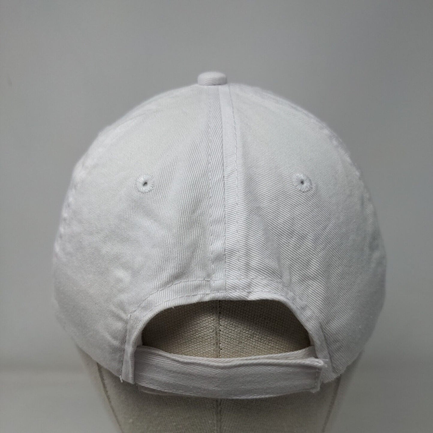 Four Fathers Strapback Hat White One Size Adjustable Embroidered Port & Company