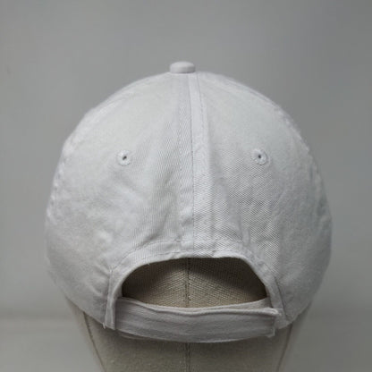 Four Fathers Strapback Hat White One Size Adjustable Embroidered Port & Company