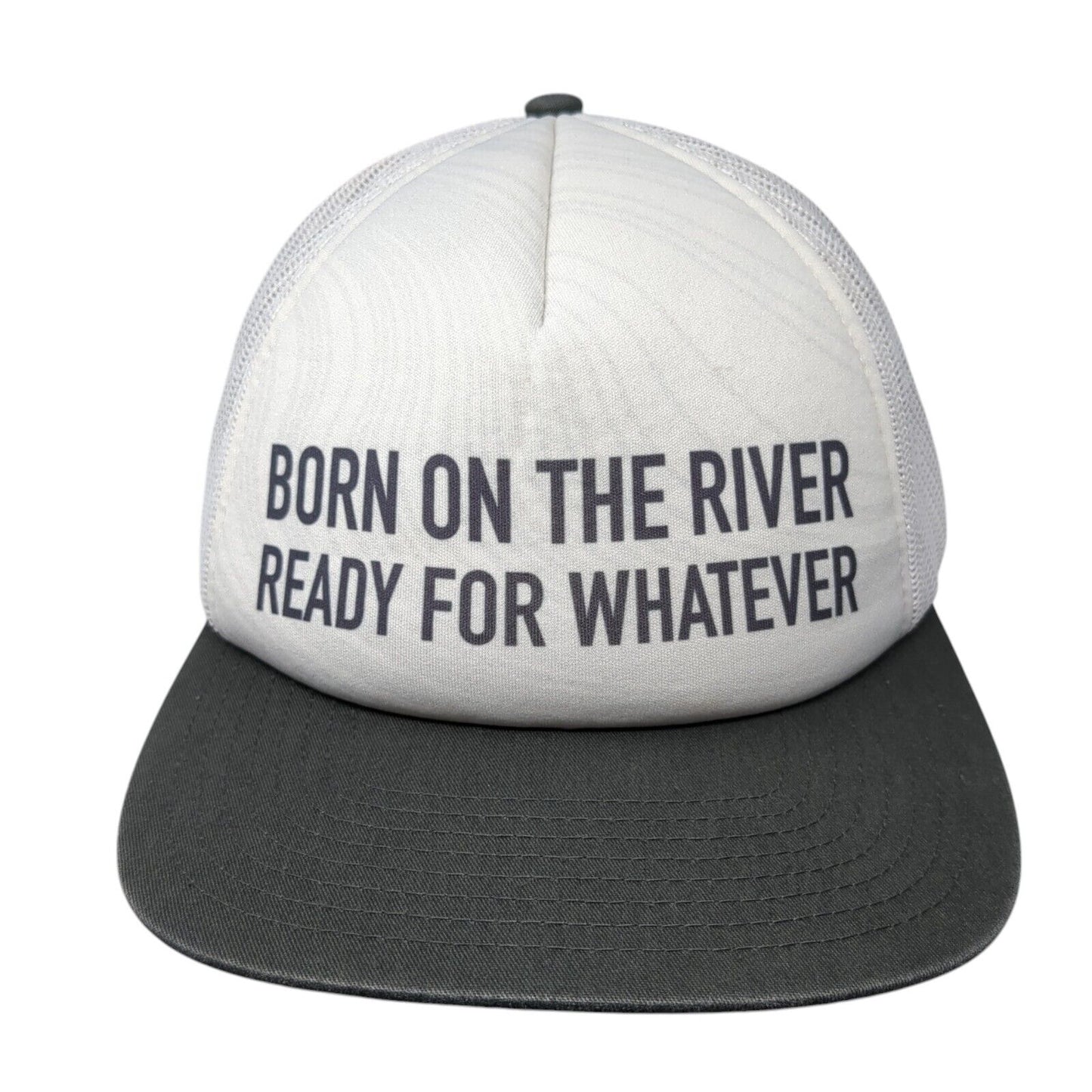 Born on The River Snapback Trucker Hat White OS Adjustable Mesh NRS Moscow Idaho