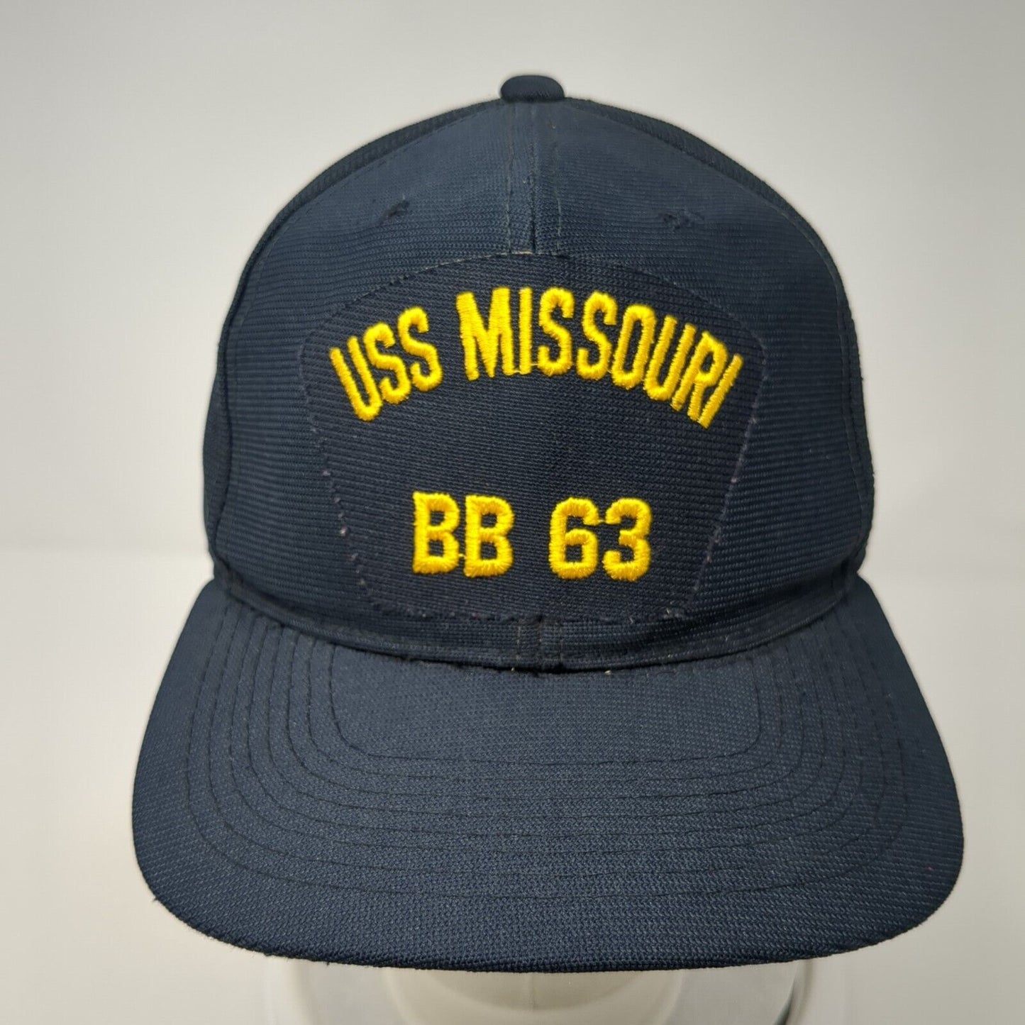 USS Missouri BB 63 Snapback Hat Blue M-L Adjustable Embroidered New Era