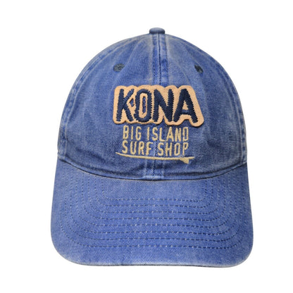 Kona Big Island Surf Shop Snapback Hat Blue One Size Embroidered Legacy