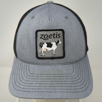 Richardson Trucker Hat Gray One Size Snapback Cow Patch Zoetis Animal Health